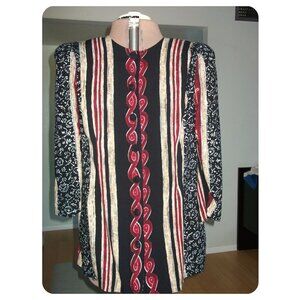 Sharon Anthony Women Petite Plus Size 16 16W Button Down Shirt Black Blouse Top